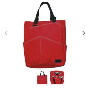 Maggie Mather tennis bag MM red